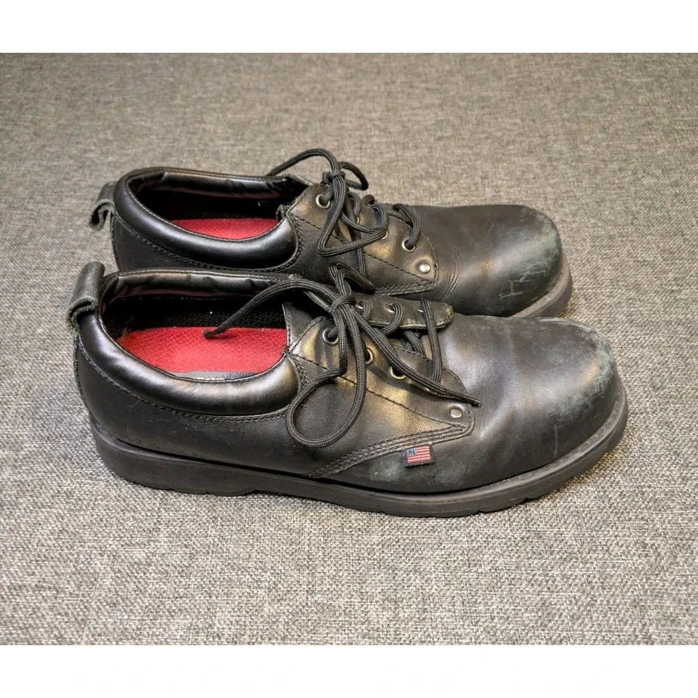 Ralph Lauren Polo Jeans Black Leather Lace Up shoes Men's 10.5 D AAM17690 Fair